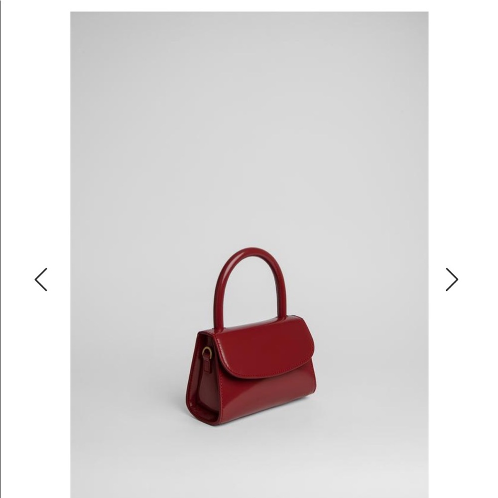 By Far red semi-patent leather mini tote - Picture 2 of 5
